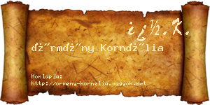 Örmény Kornélia névjegykártya